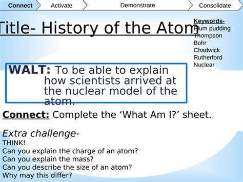 Aqa Gcse Chemistryphysics History Of The Atom Teaching Resources