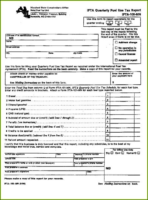 Ifta Quarterly Report Form Mn Form Resume Examples Gq96kdmyor