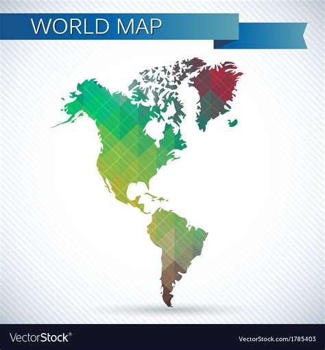 Western Hemisphere Globe Bright Map Royalty Free Vector