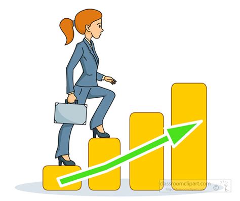 Business Business Woman Walking Up Corporate Ladder Classroom Clipart