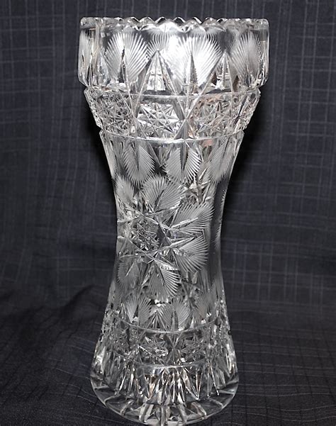 American Brilliant Cut Glass Corset Shape Vase Collectors Weekly