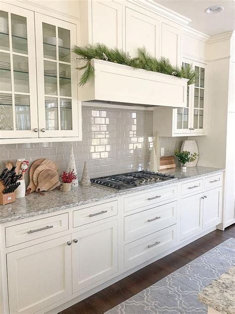 Off White Kitchen Painted In White Dove By Benjamin Moore With Grey