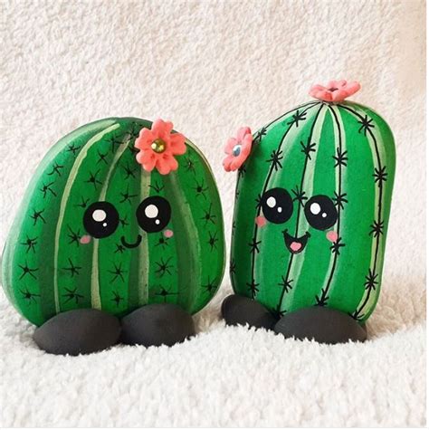 The saguaro seals off the hole with scar. 50+ painted rocks that look like succulents & cacti - I ...