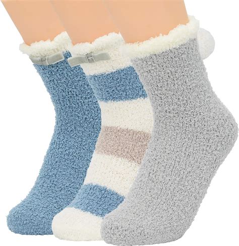 Womens Fuzzy Socks Winter Fluffy Slipper Socks For Women Cute Cozy Casual Socks Fleece Sleeping