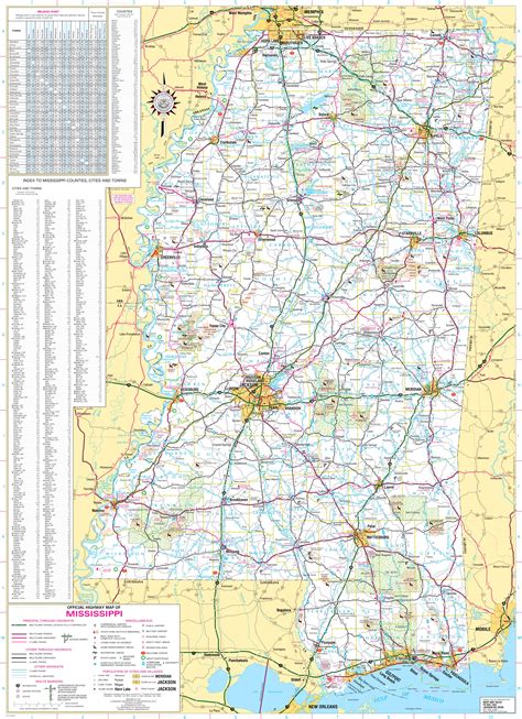 Detailed Tourist Map Of Mississippi