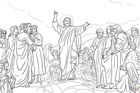 Jesus Teaches The Beatitudes Coloring Page Free Printable Coloring Pages