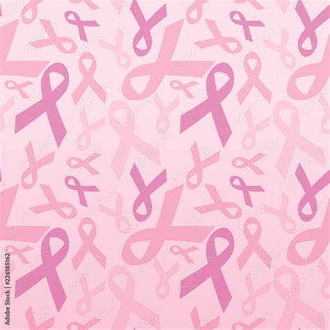 Pink Ribbon Pattern Background For Breast Cancer Awareness Campaign