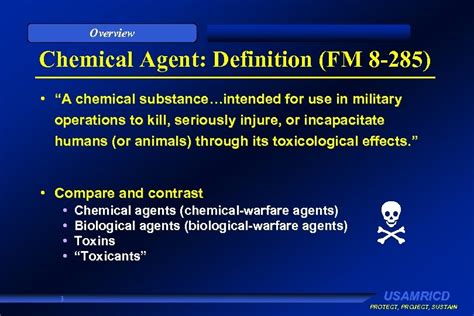Overview Chemical Warfare Agents An Overview U S Army