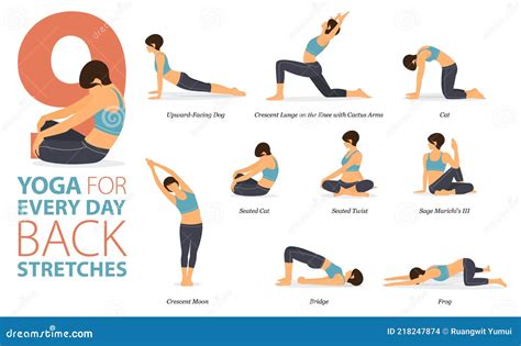9 Poses De Yoga O Postura Asana Para Entrenamiento En Yoga Para