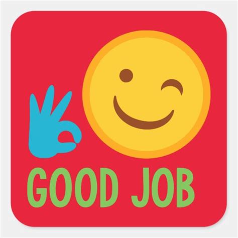 Good Job Emoji Square Sticker Au