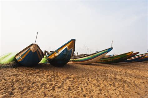 Traditional Fishing Boats On The Beach Puri Orissa India Stock Photo