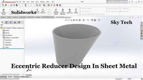 Eccentric Reducer Design In Sheet Metal Solidworks Skytech Youtube