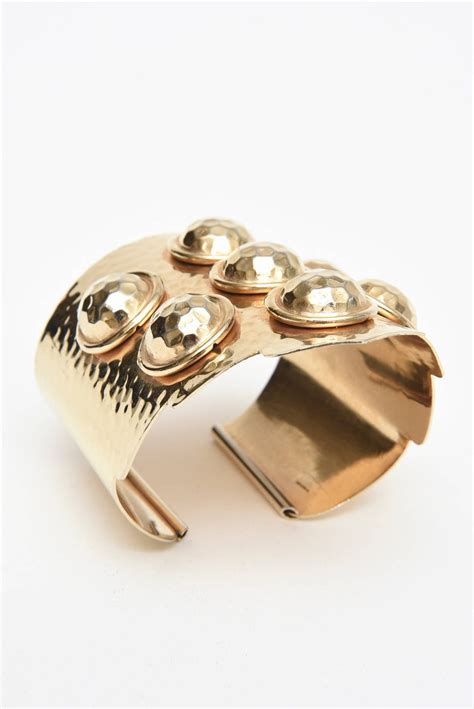 Brass Hand Hammered Cuff Bracelet Vintage For Sale At 1stdibs
