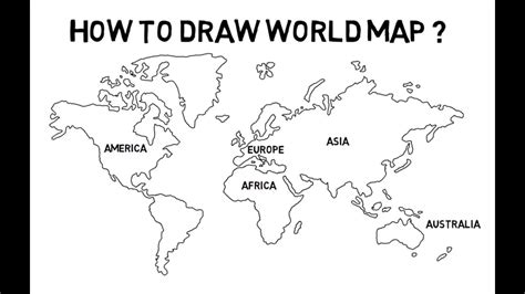 World Map Drawing In Three Minutes Youtube