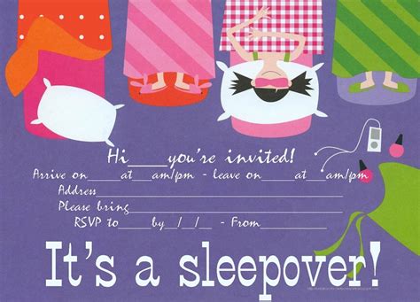 Free Slumber Party Invitations To Print