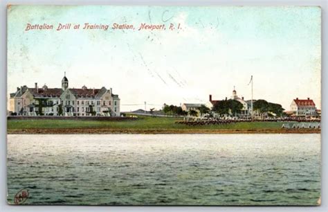 Newport Ri Us Naval Training Station Navy Battalion Drill 1904 Postcard