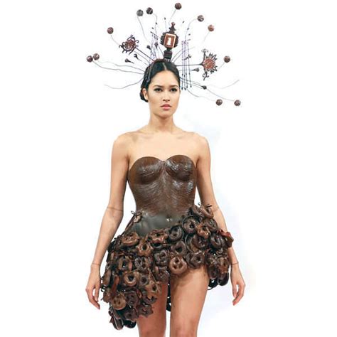 Model Lovelyn Enebechi Walks Down The Runway In A Costume Made Of Choclate