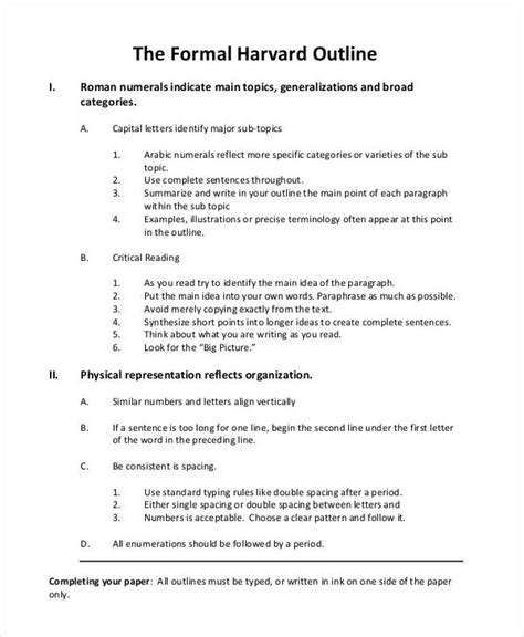 10 Formal Outline Templates Free Sample Example Format Download