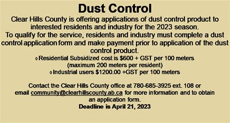 2023 Dust Control Clear Hills County