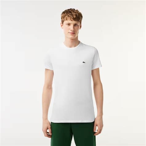 Camiseta Lacoste Básica Jersey Masculina Branco Netshoes