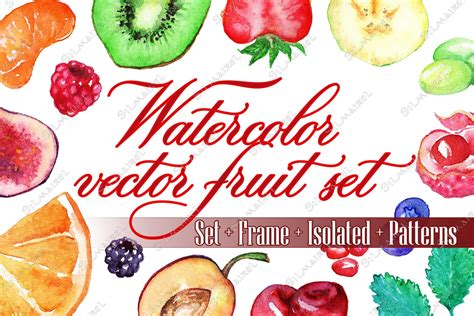 Watercolor Fruit Vector Isolated Set By Art By Silmairel Thehungryjpeg