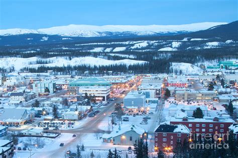 Main Street In Whitehorse Yukon T Canada At Night 1 Photograph By
