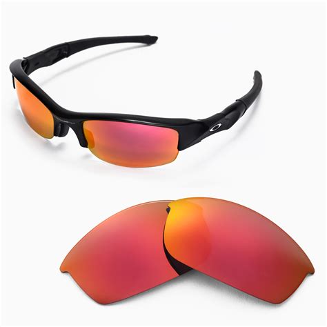 New Wl Polarized Fire Red Replacement Lenses For Oakley Flak Jacket