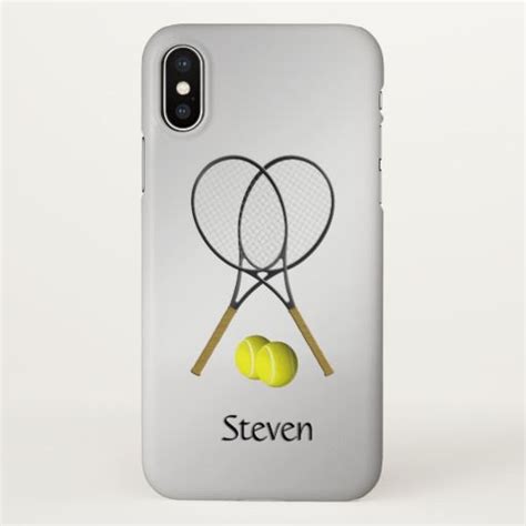Doubles Tennis Sport Theme Silver Iphone Case Iphone