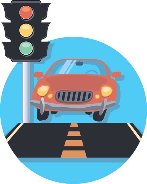 Clipart Car And Traffic Light Icon