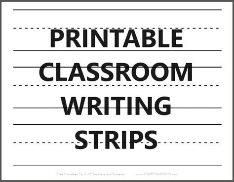 Printable Large Dashed Lines For Writing Student Handouts
