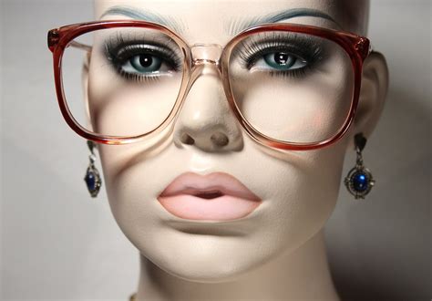 unworn true 80 s elite model fairway brown fade orange red clear plastic large rim eyeglasses
