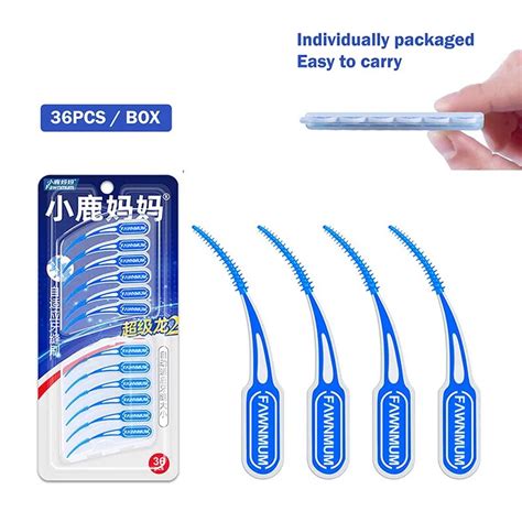 36pcsset Super Soft Silicone Interdental Brushes Dental Cleaning Brush