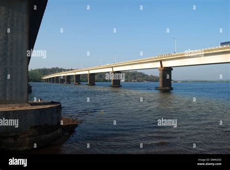 Bridge Across Mandovi Riverpanajgoaindia Stock Photo Alamy