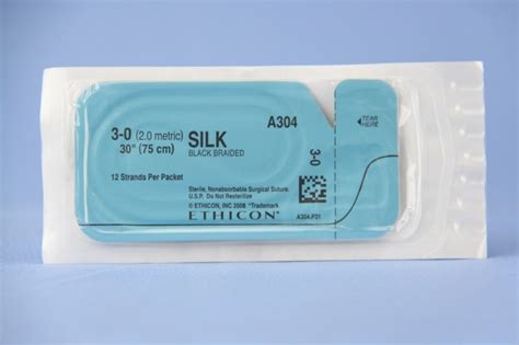Ethicon Suture A304h 3 0 Silk Black 12 X 30 Strands