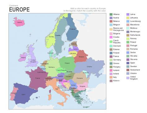 7 Printable Blank Maps For Coloring 2020 All Esl Europe Map