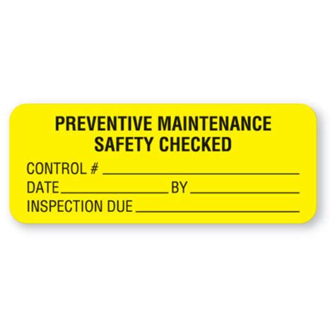 Preventive Maintenance Labels 225w X 0875h 420 Roll Ebay