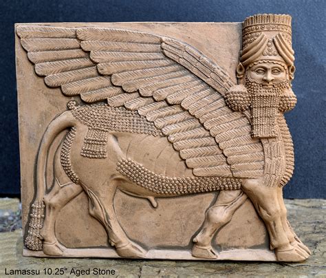 Historical Assyrian Lamassu Winged Bull Wall Sculpture Neo Mfg Com