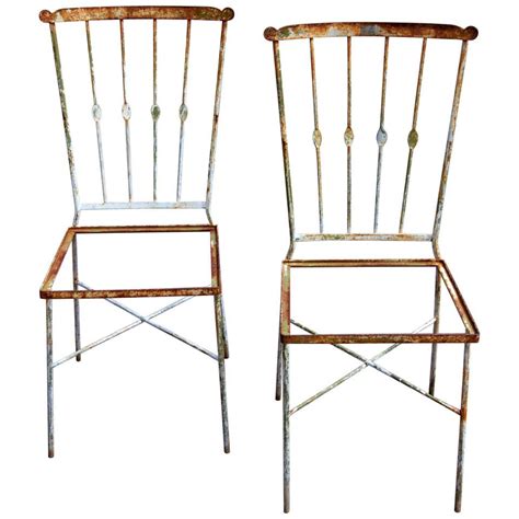 Pair Of Wrought Iron Garden Chairs For Sale At 1stdibs