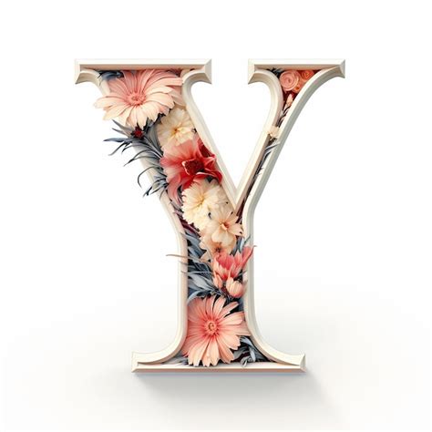 Premium Ai Image Floral Letter Y