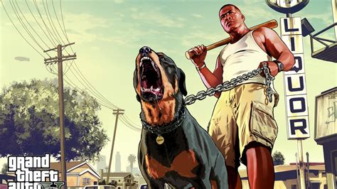 Franklin Chop Grand Theft Auto V Gta 5 Jogo Hd Wallpaper Visualização