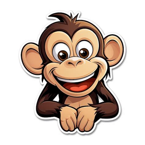 Premium Photo Sticker Of Funny Monkey