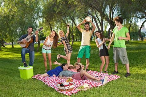 Lively Group Of Teenagers In The Park Stock Image Image Of Students