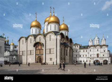 The Cathedral Of The Dormition In Moscow Remlin Russia Stock Photo