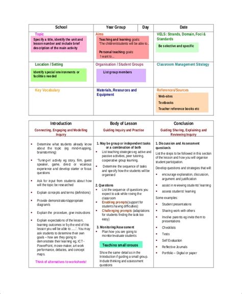 Free 13 Sample Lesson Plan Templates In Ms Word Pdf