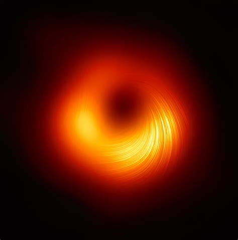 An Image Of The Magnetic Fields Around The Supermassive Black Hole Of