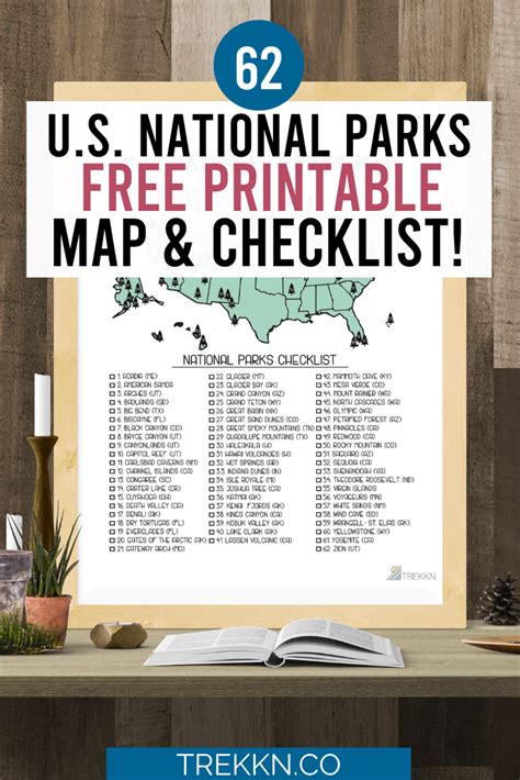 Us National Parks Map With All 63 Parks Printable National Parks