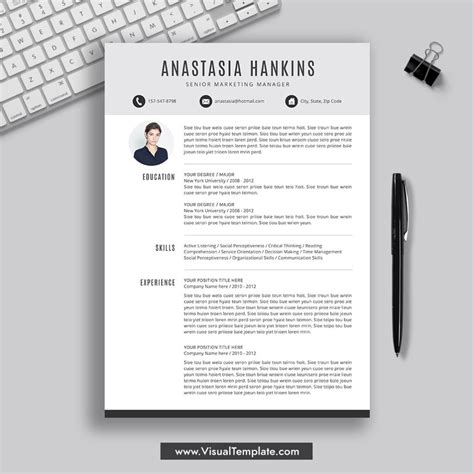 2023 2024 Pre Formatted Resume Template With Resume Icons Fonts And