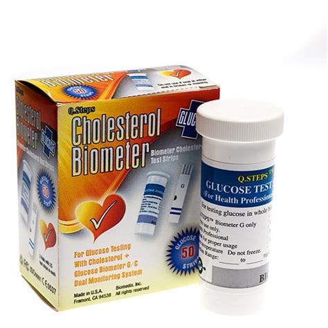 Cholesterol Biometer Glucose Tests Strips 50 Count