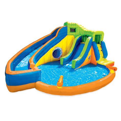 Banzai Pipeline Twist Kids Inflatable Outdoor Water Pool Aqua Park And