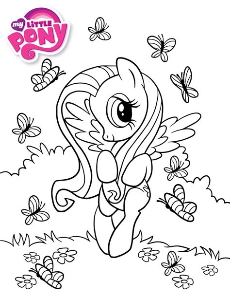 Fluttershy And Butterflies Coloring Page My Little Pony Coloring Pages